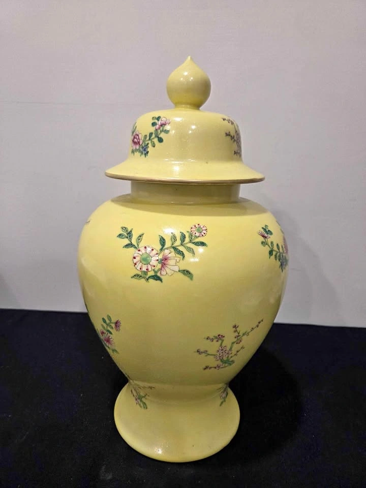 Vintage Hand-painted Yellow Floral Vase