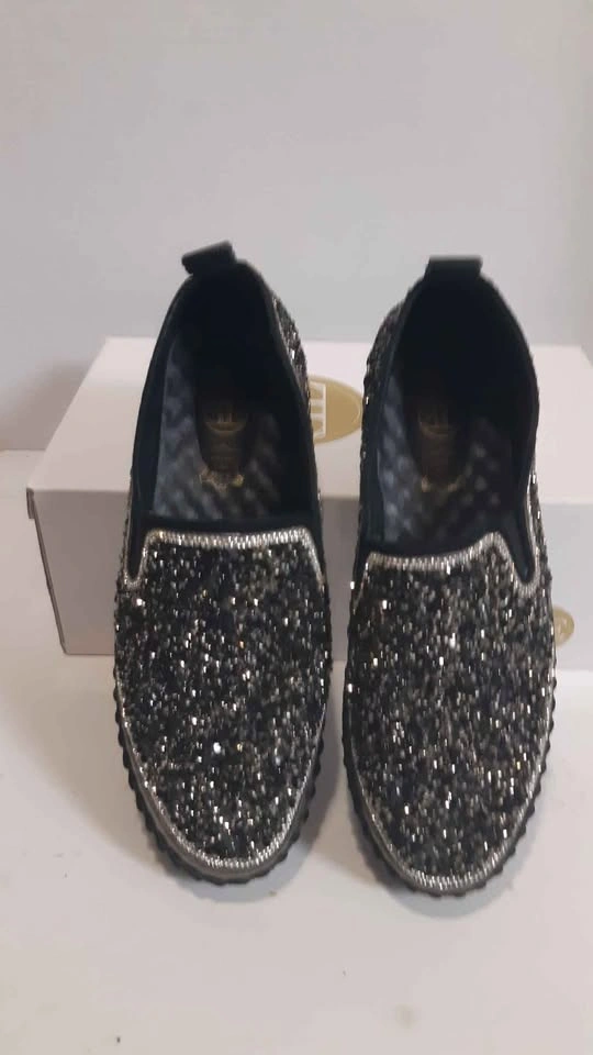 Shoes Black Rhinestone Slip-On Platform Shoes - Size 38 Women - photo 3