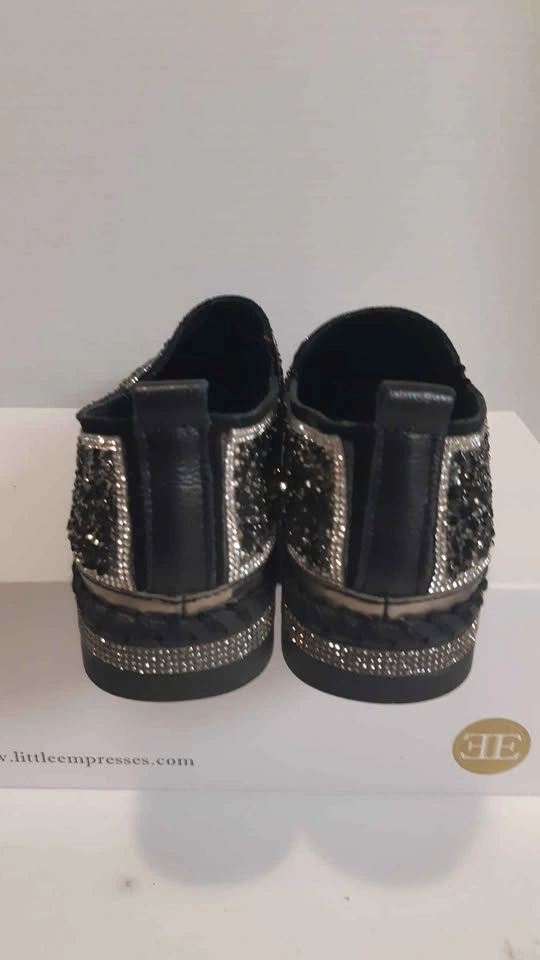 Shoes Black Rhinestone Slip-On Platform Shoes - Size 38 Women - photo 5