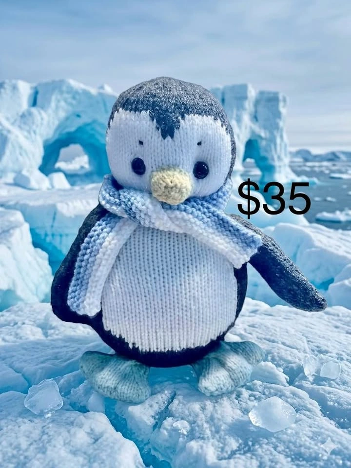 Hand Knitted Penguin Plush