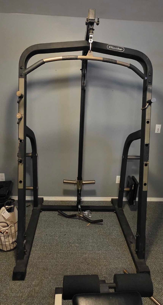 Nautilus Power Rack with Cable Setup