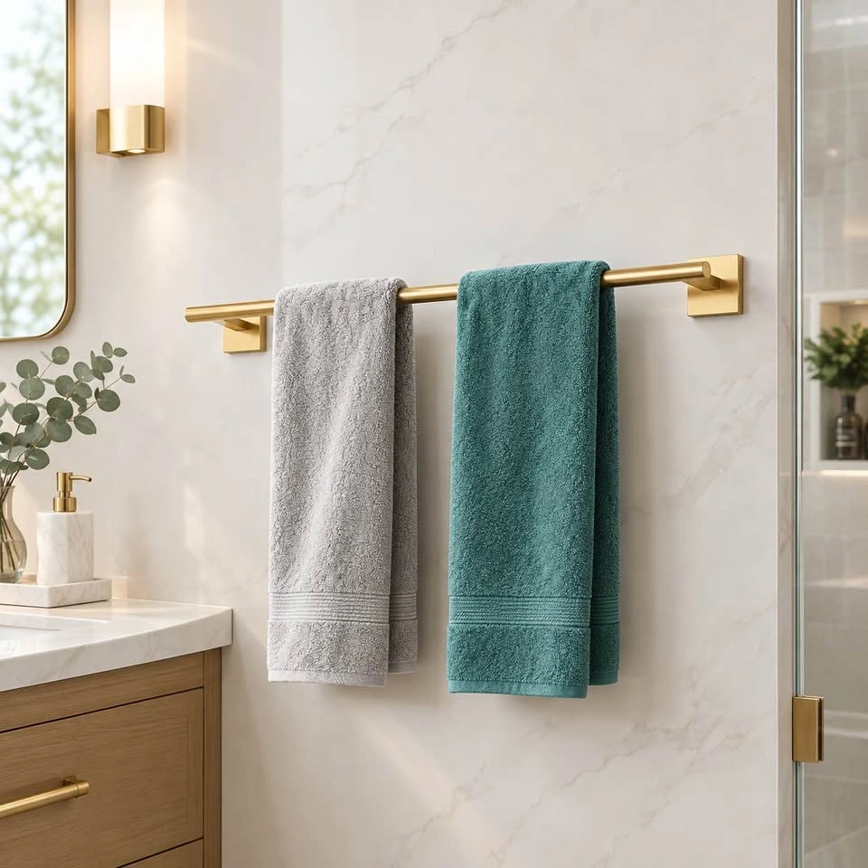 Brushed Gold Bathroom Towel Bar 24”