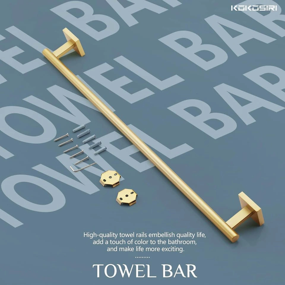 Brushed Gold Bathroom Towel Bar 24” - photo 4