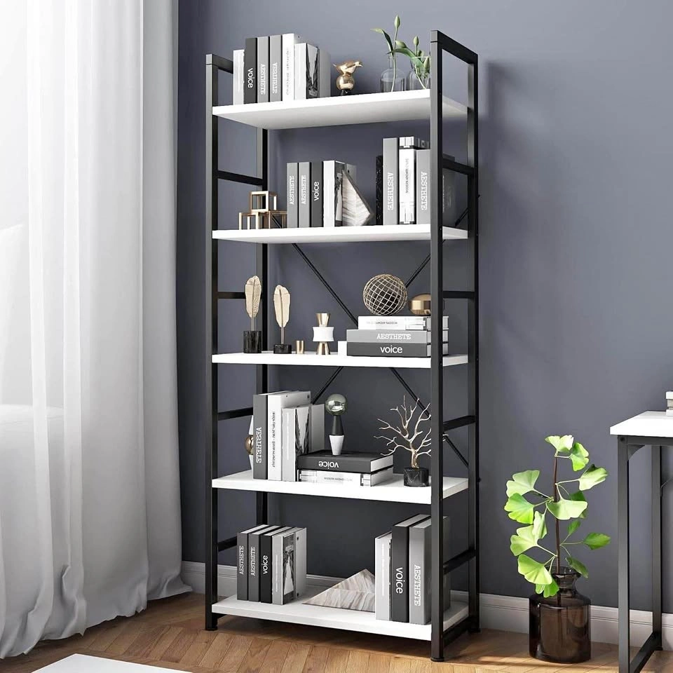 Modern Minimalist Bookshelf, 5-Tier 24-inch Shelving