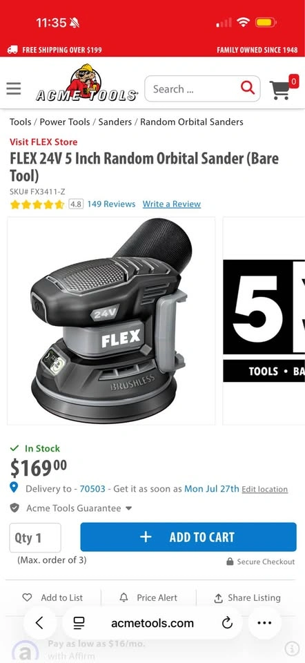 FLEX 24V 5 Inch Random Orbital Sander (Bare Tool) - photo 4