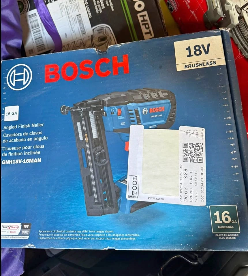 Finish Nail Gun Bosch Cordless 16GA 2 1/2in