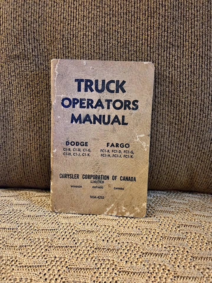 Original Vintage Fargo Dodge Truck Operator's Manual WM-4292 Can
