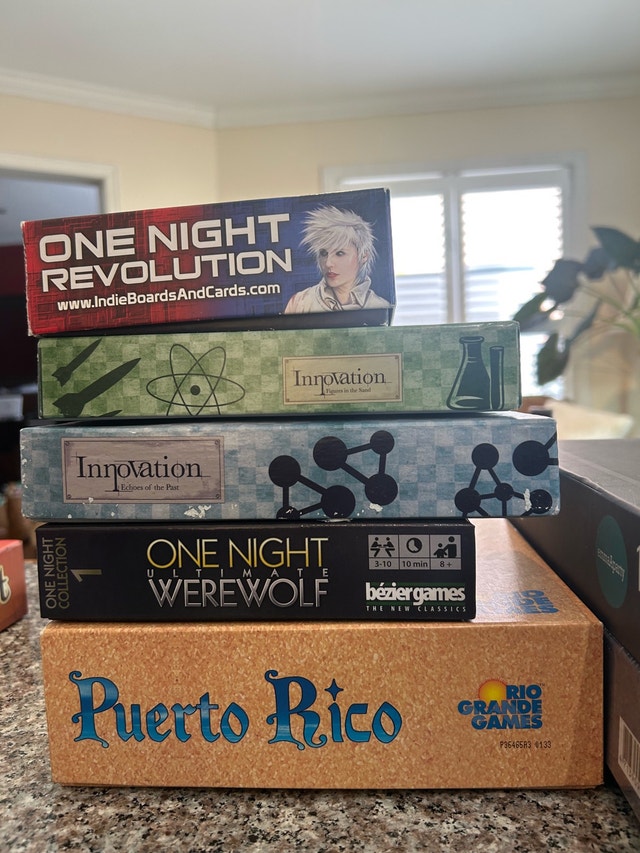 Board Game Bundle: Puerto Rico, Innovation, One Night