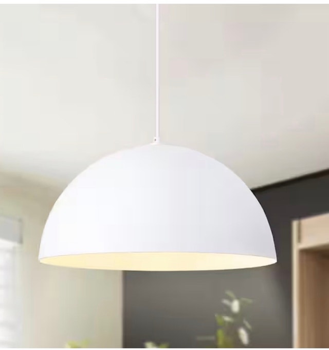 White Dome Pendant Light