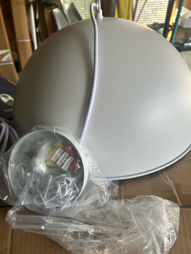 White Dome Pendant Light - photo 3