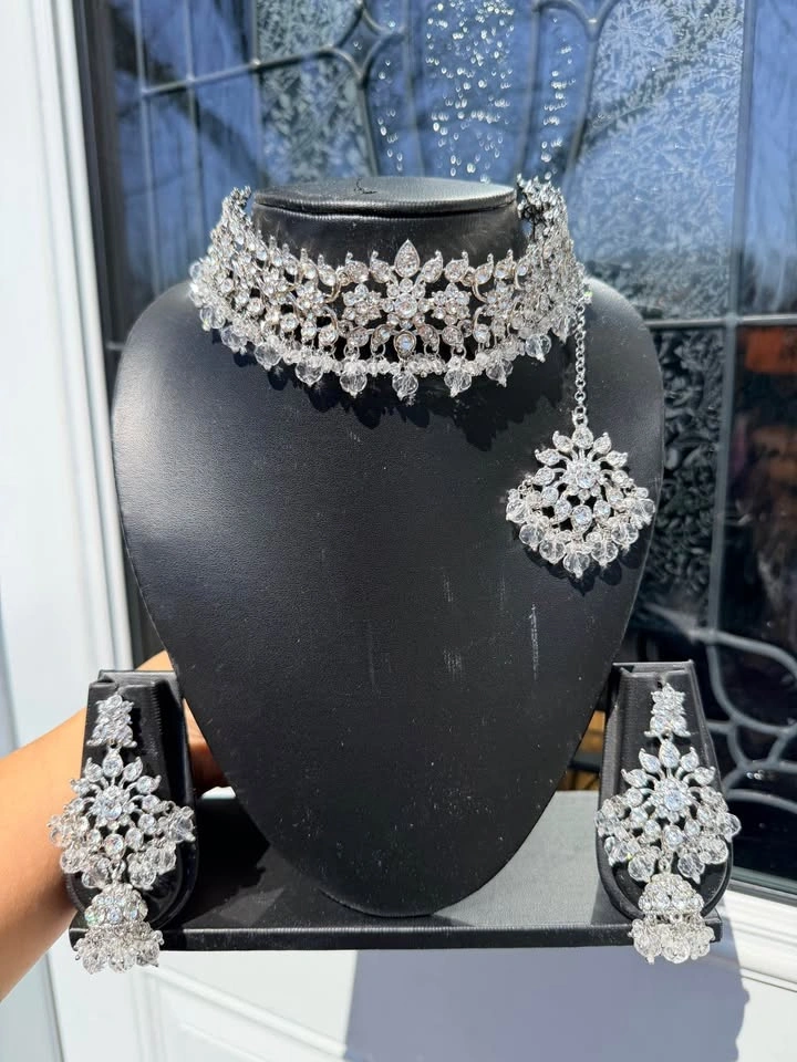 Brand New Indian Choker Sets - Silver and Pearl Jewelry - photo 4