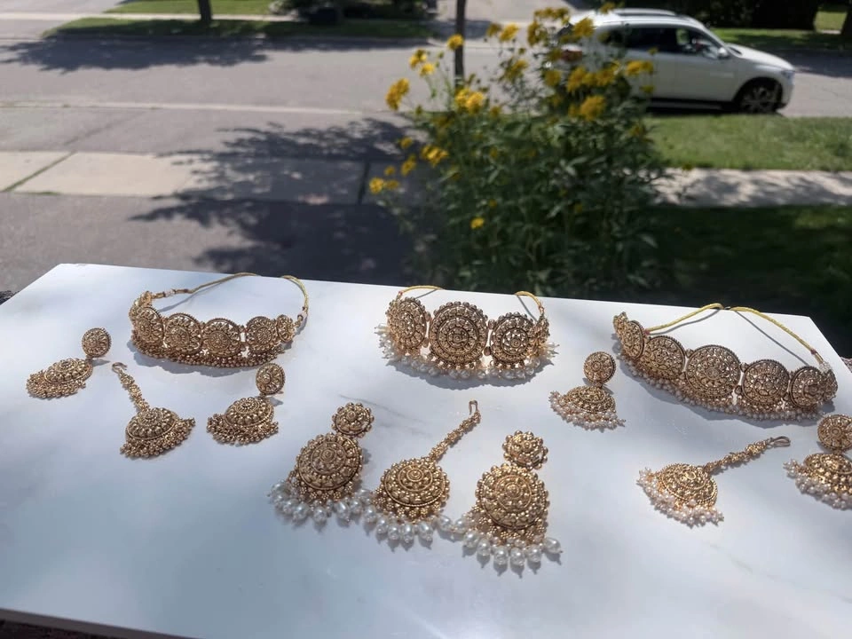 Indian Gold Choker Jewelry Set - photo 4