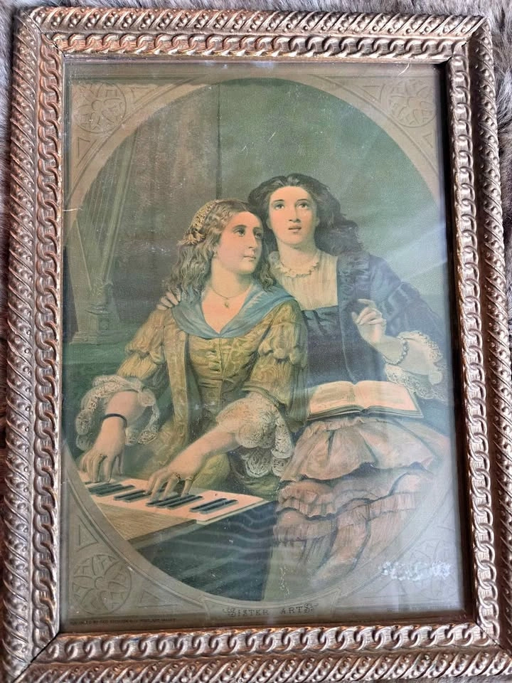 Antique Victorian Young Women, Sister Arts Framed