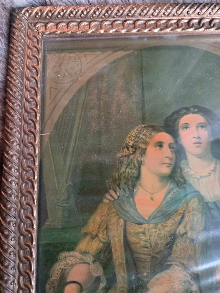Antique Victorian Young Women, Sister Arts Framed - photo 3