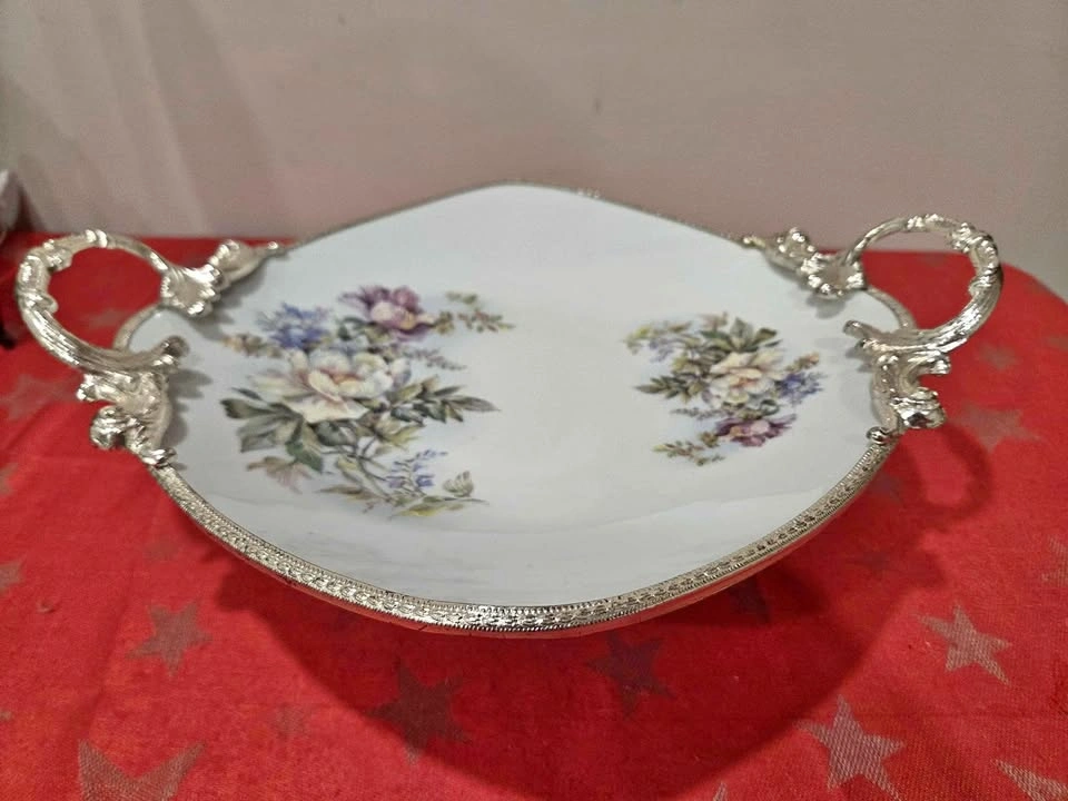 Vintage Iranian Porcelain Serving Tray By Maghsoud Porcelain