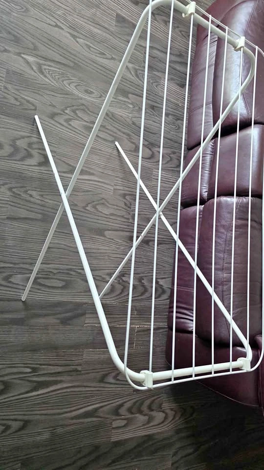 White Metal Folding Clothes Drying Rack