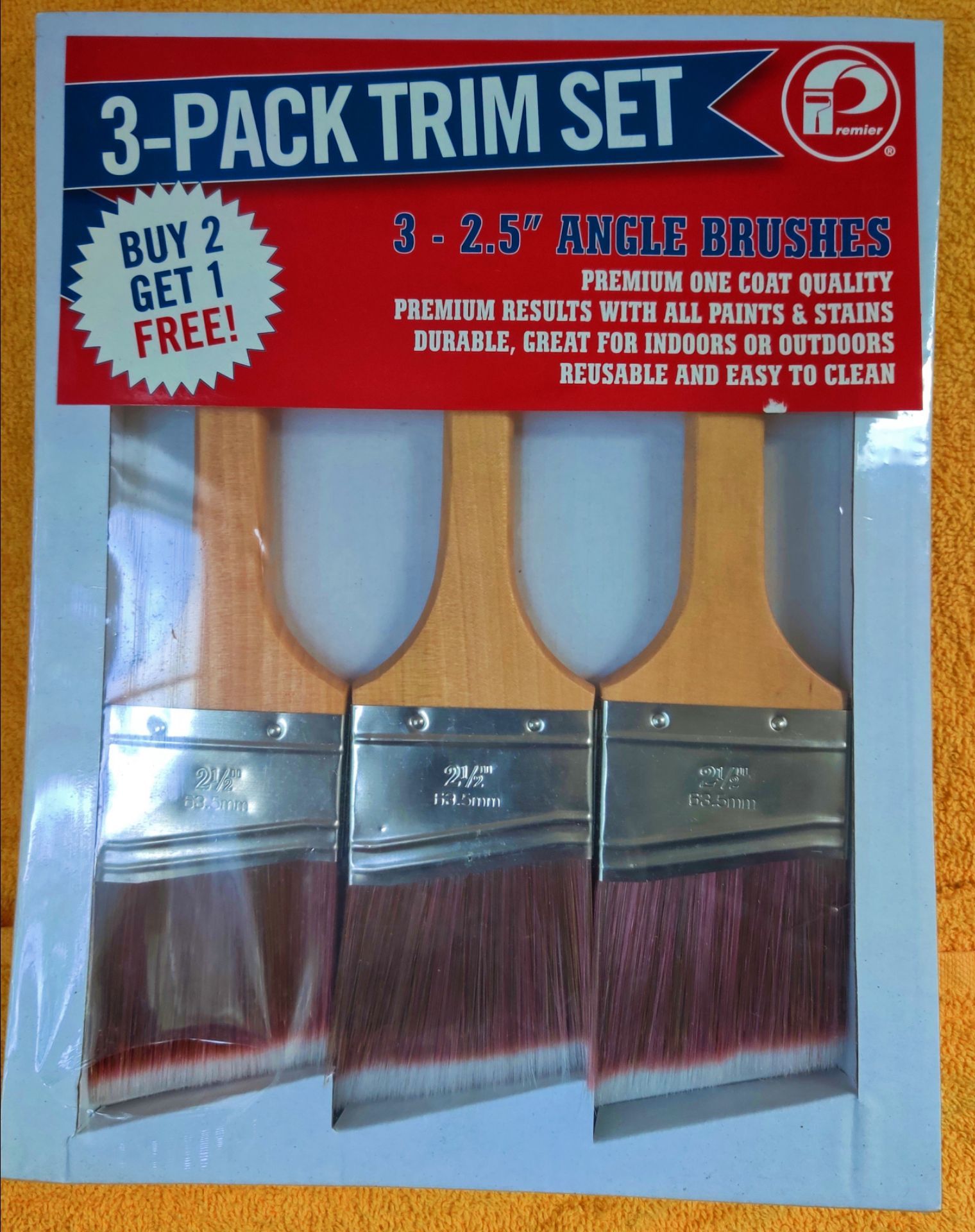 NEW Premier 3-Pack 2.5" Angle Paint Brushes