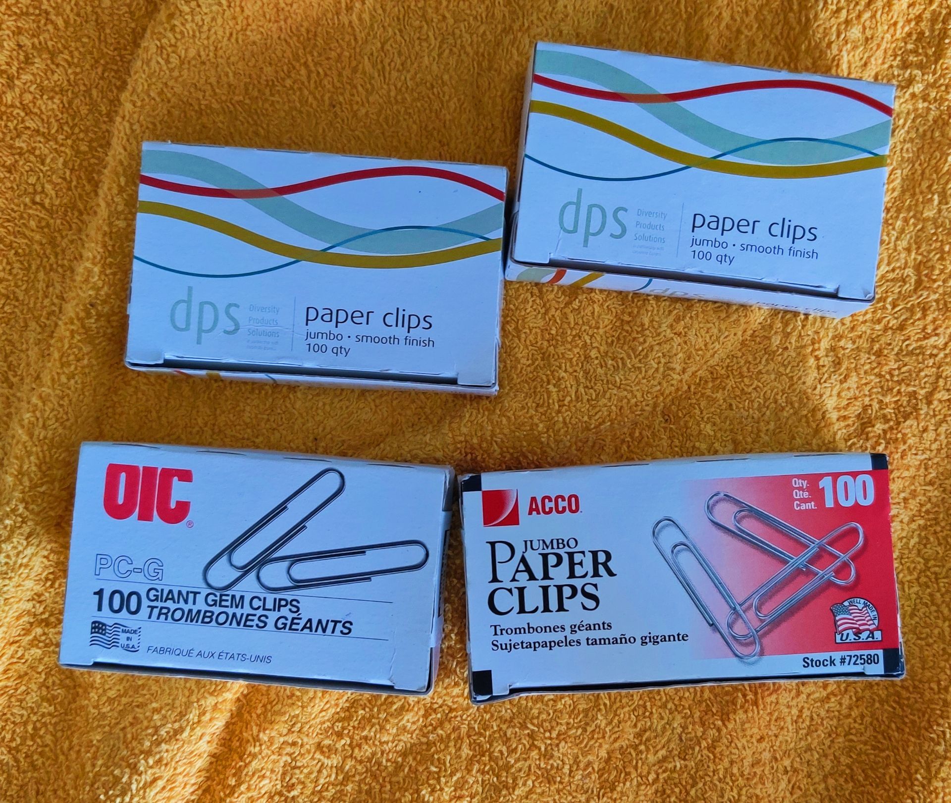 NEW Jumbo Paper Clips Lot – 4 Boxes
