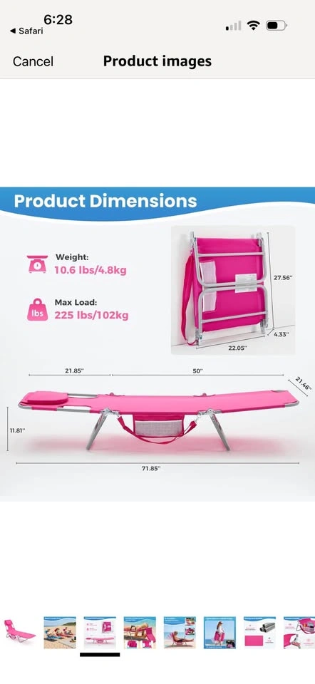 New- Tanning chair- beach lounge chair - photo 4