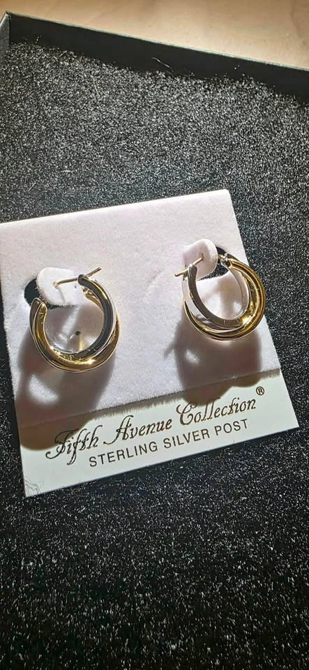 Fifth Avenue Collection Two-Tone Hoop Earrings