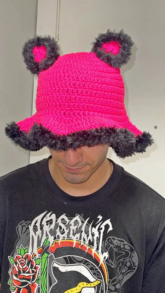 Crocheted festival hat