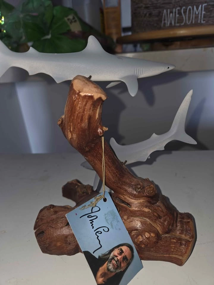 John Perry Blue Shark Duo Sculpture - photo 4