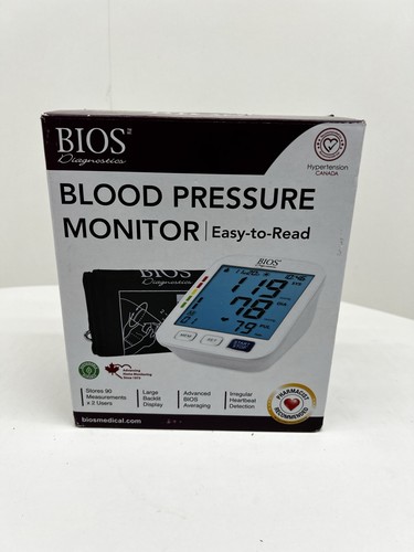 BIOS Diagnostic Blood Pressure Monitor - Accurate Readings, Larg