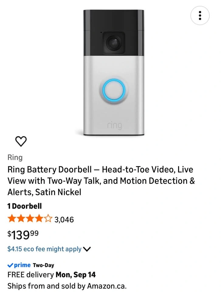 Ring Doorbell Camera - photo 2