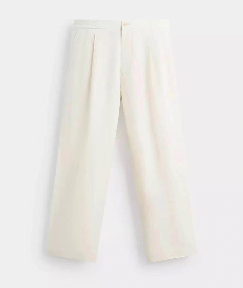 Off-White Pleated Wide-Leg Trousers