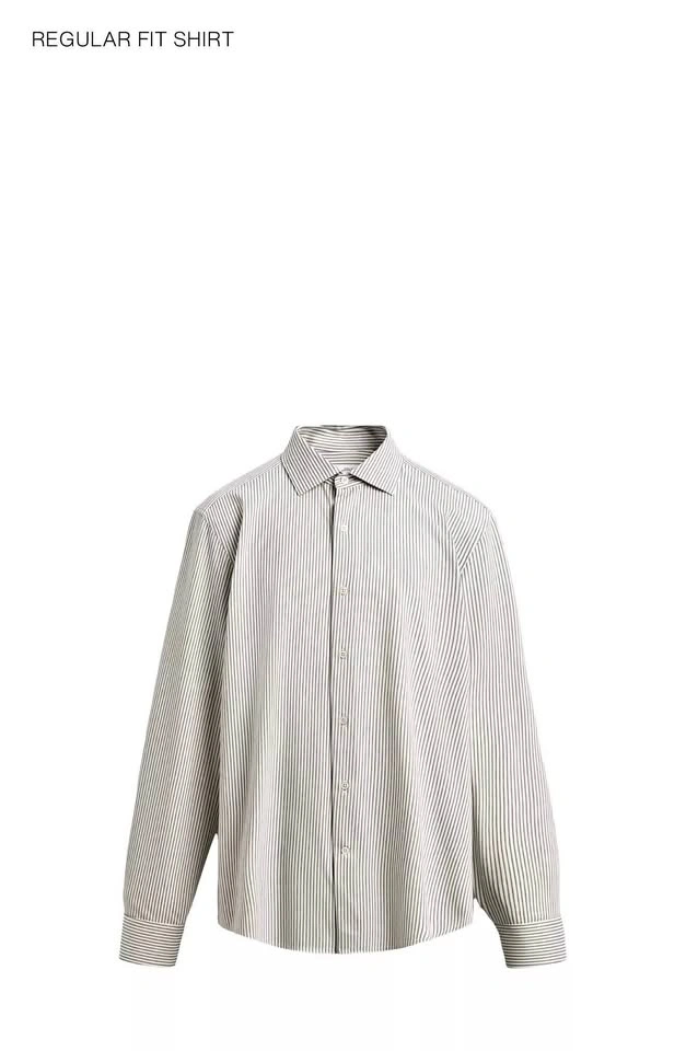 Zara men Regular Fit Striped Long Sleeve Shirt