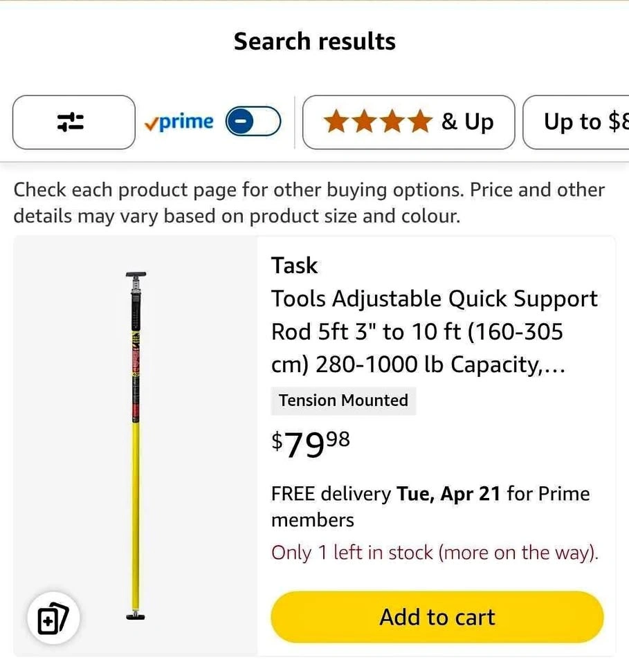 New Adjustable Quick Support Rod