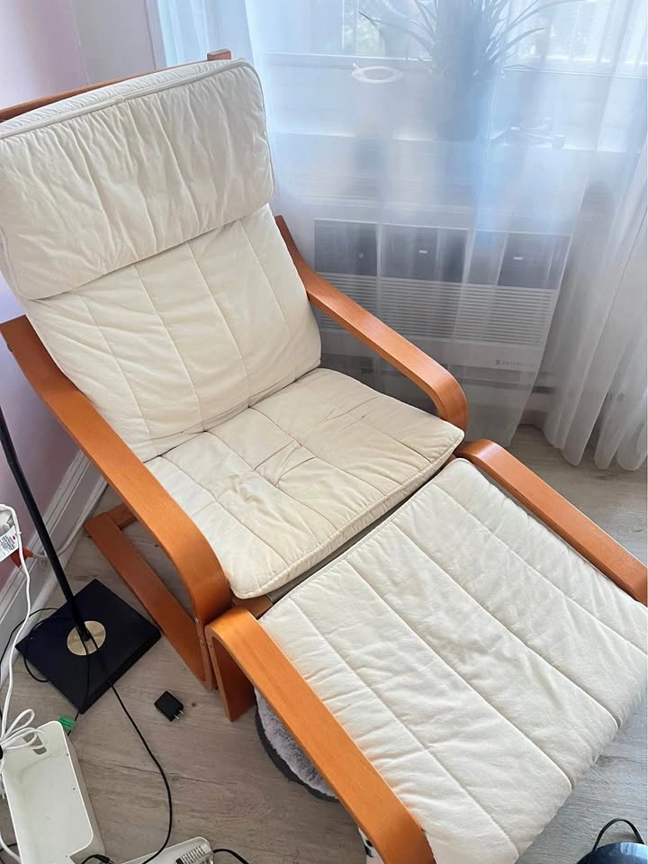 IKEA POÄNG Armchair and Ottoman