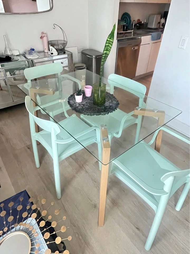 Glass table and chairs