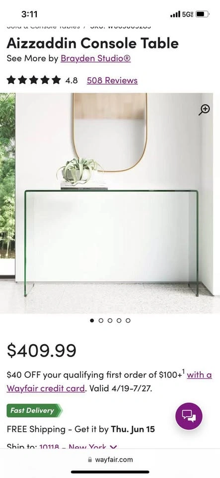 Glass Console Table - photo 3