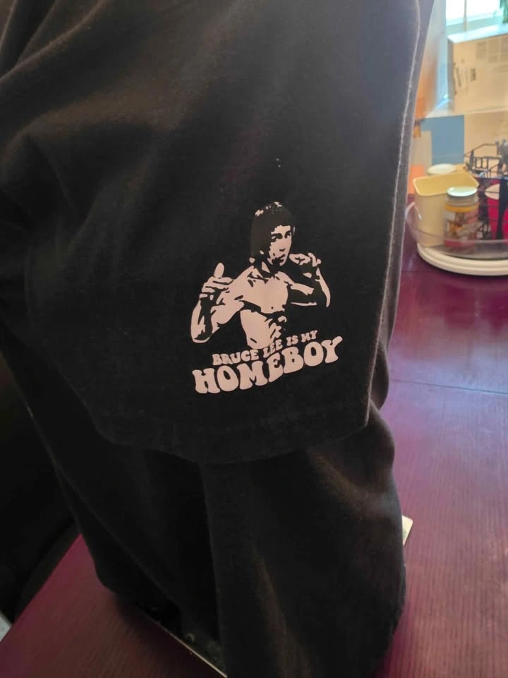 Bruce Lee Is My Homeboy Black T-Shirt Vintage bootleg XL - photo 2