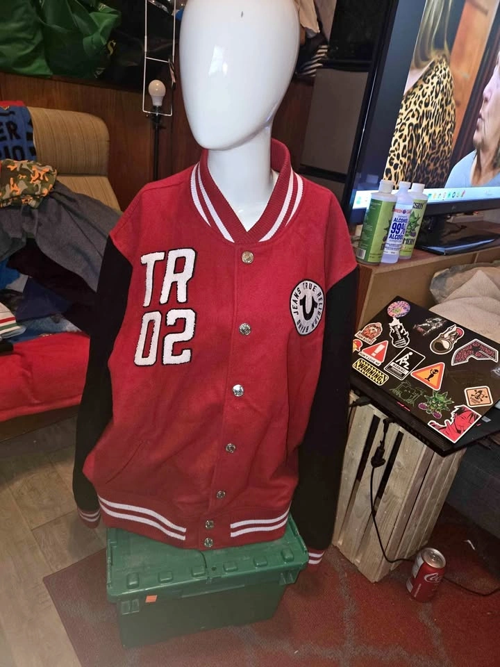 True Religion Varsity Jacket TR 02 Red Black