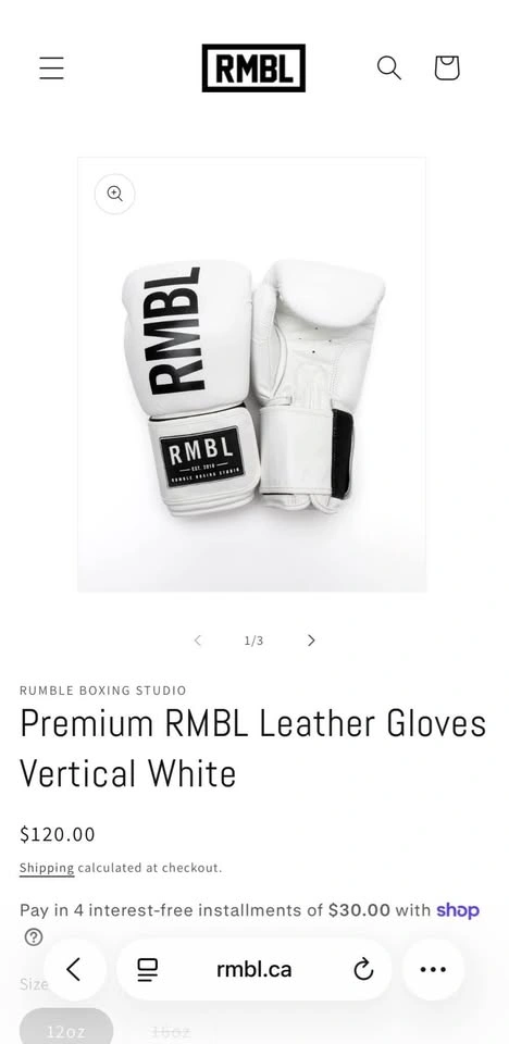 Rumble Boxing Premium Leather Gloves - photo 2