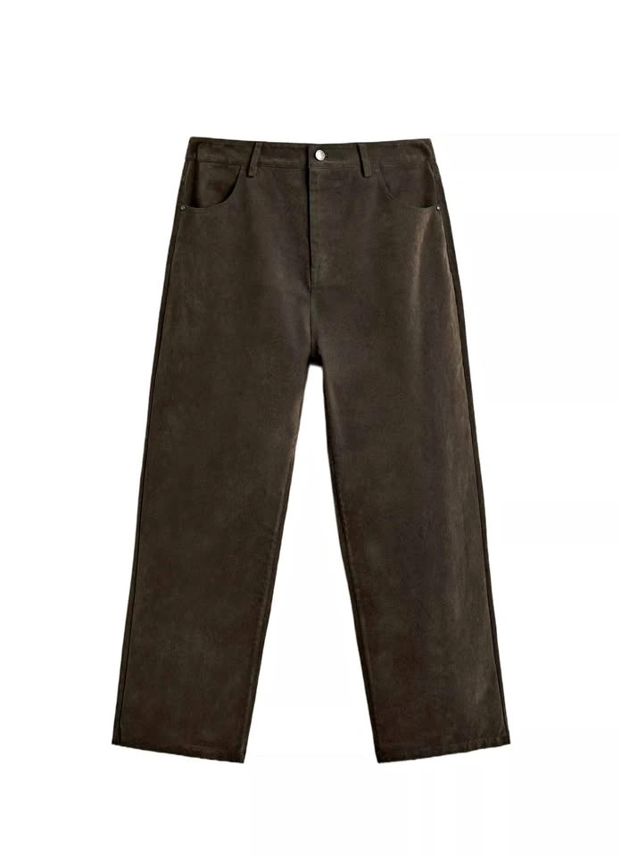 Zara men Suede-Texture Straight Leg Pants
