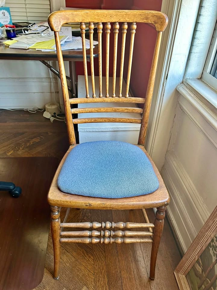 Antique Oak Spindle-Back Accent Chair