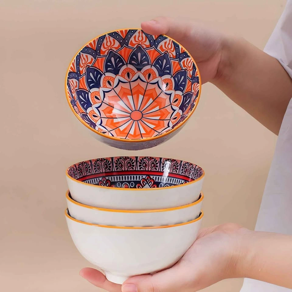 Bohemian style ceramic/porcelain bowls - set of 4 - photo 5