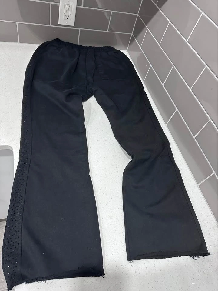Wave District Studio Black Rhinestone Flare Sweatpants - photo 2