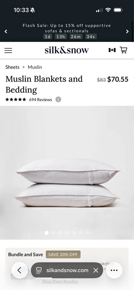 Silk & Snow Muslin Sham Set