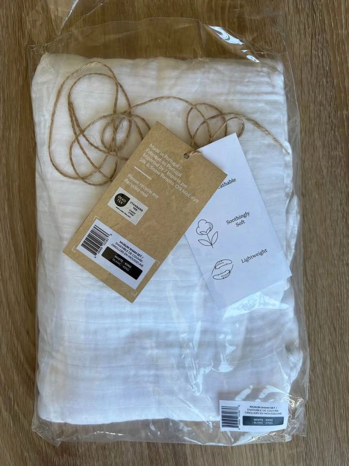 Silk & Snow Muslin Sham Set - photo 2