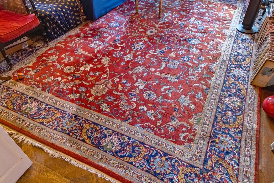 Large Hand-Knotted Persian-style Wool Rug