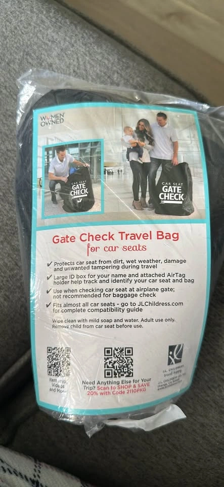 Gate check travel stroller/car seat bag - black - photo 3