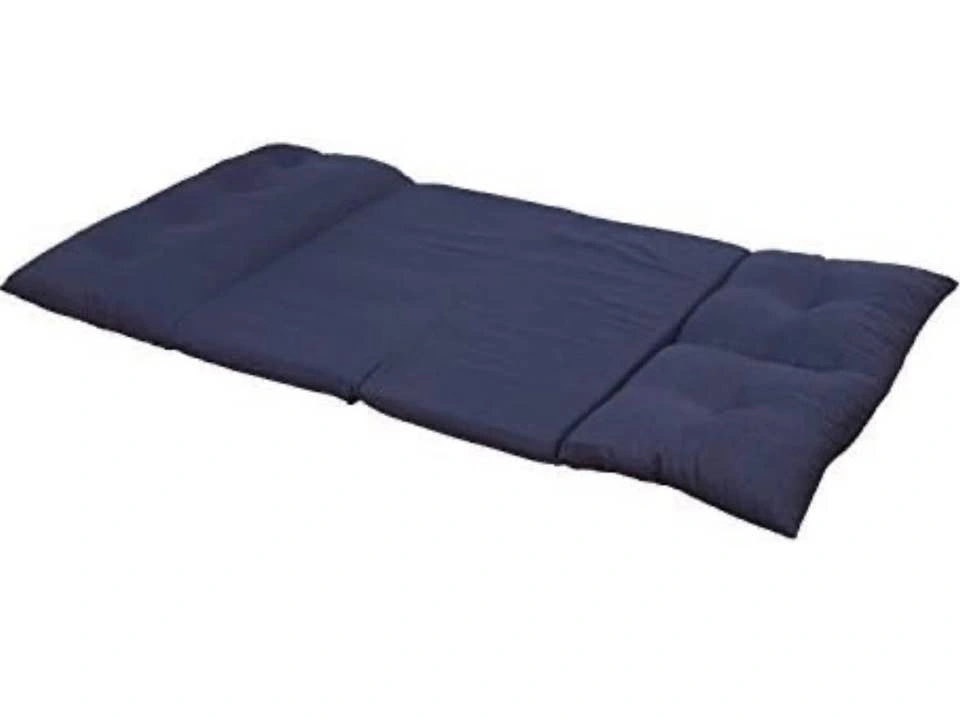 Folding Lazy Sofa Floor Chaise Lounge Chair Futon, Navy Blue - photo 3
