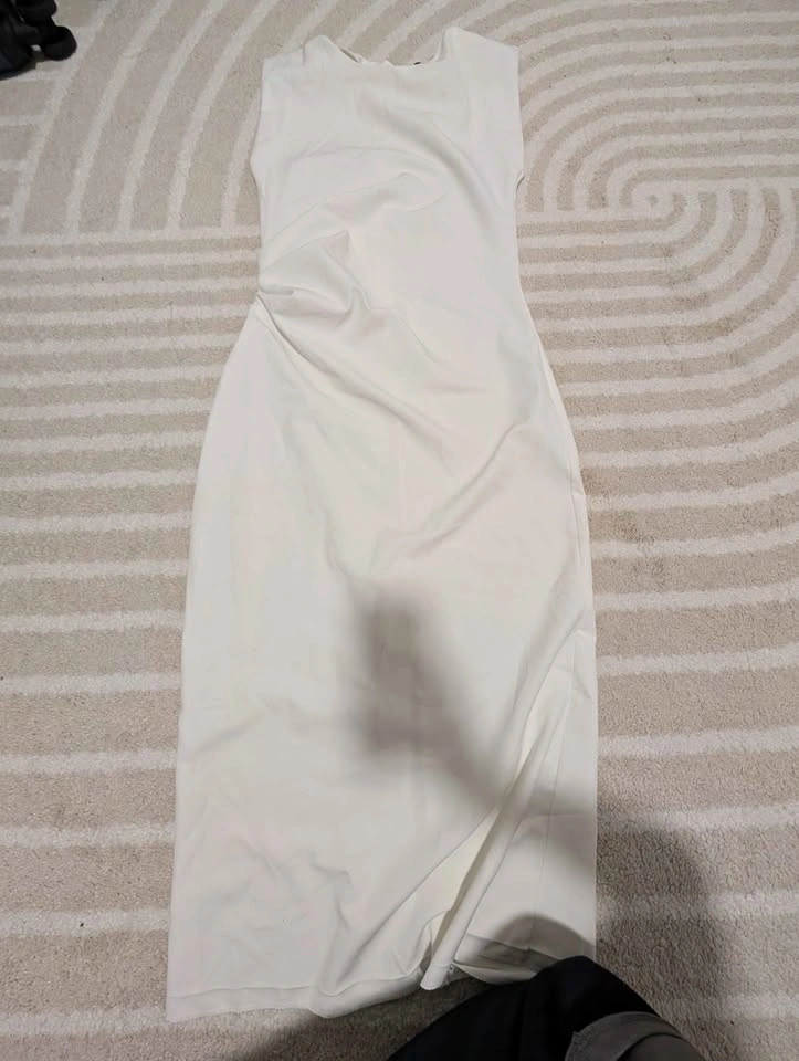 PITA Istanbul White Sleeveless Ruched Dress