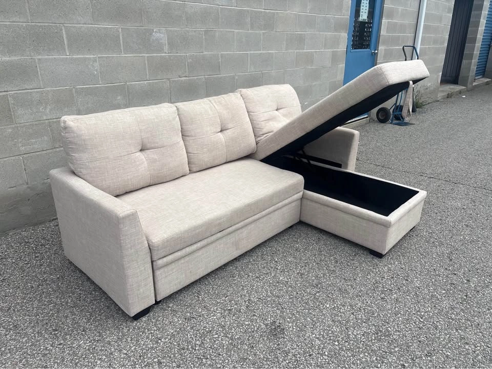 Sectional Couch with Bed and Storage - Delivery Available - photo 4