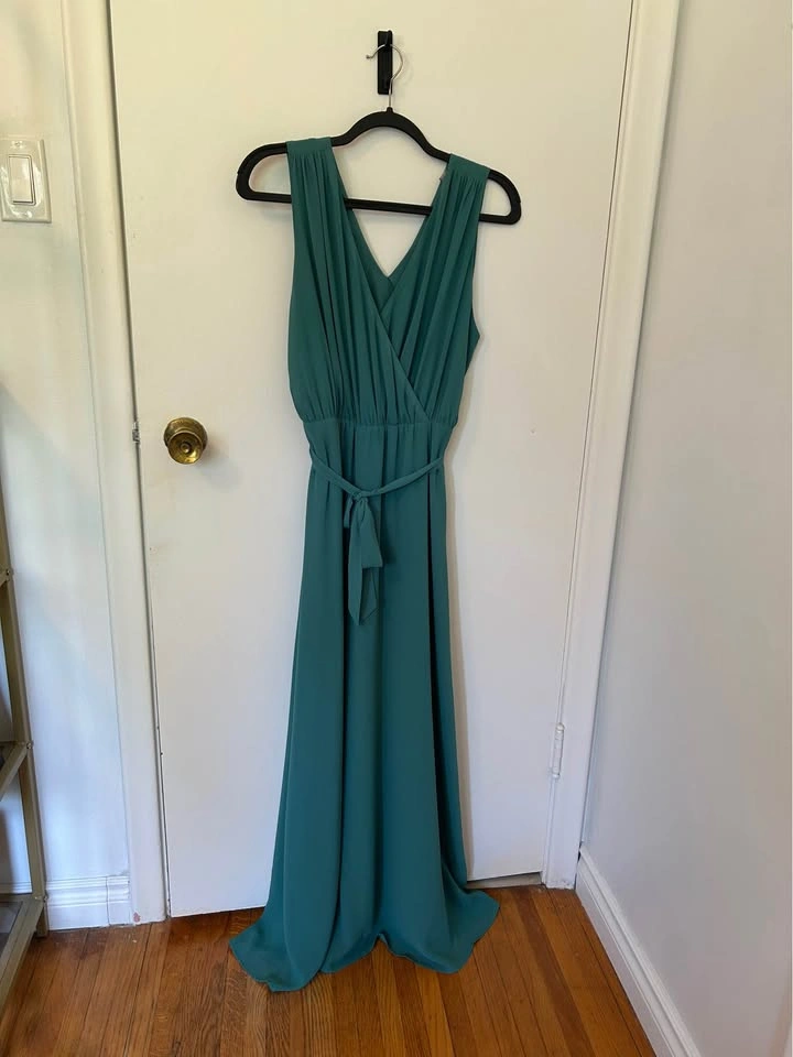 Women’s Maxi Teal Dress - wedding guest dress - photo 3
