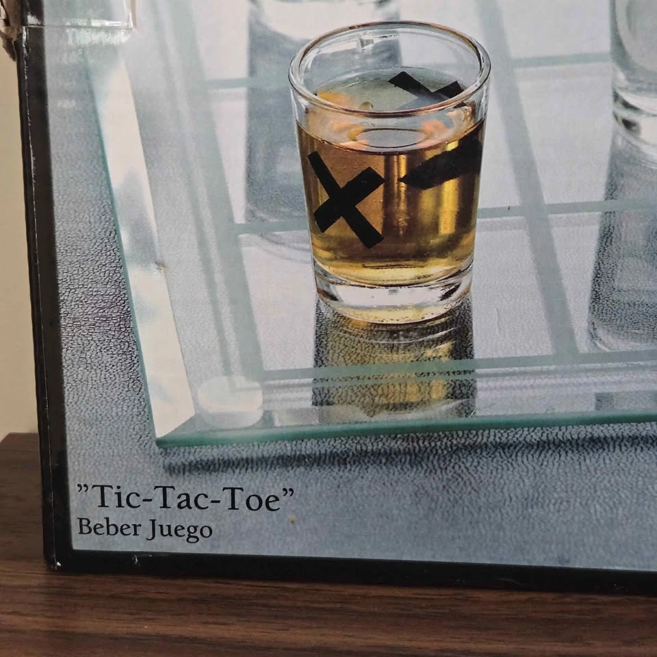 Crystal Clear Game Night Shot Glass Tic-Tac-Toe Drinking Game - photo 2